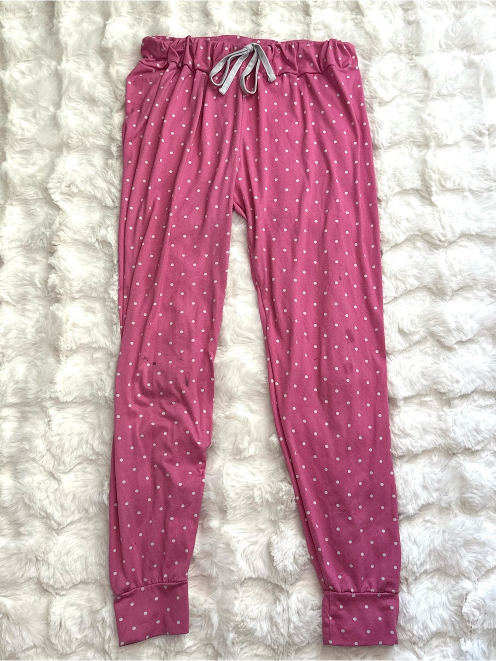 Women’s Pink Soft Polka Dot Essential Stylish PJ Lounge Pants- Relaxed Sleepwear